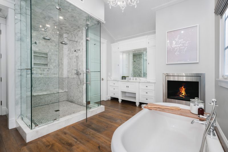 Luxurious Walk-In Shower with Frameless Glass